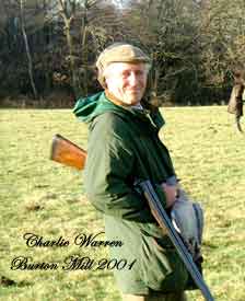 Charlie Warren with pigeon at Pete Setterfields Shoot